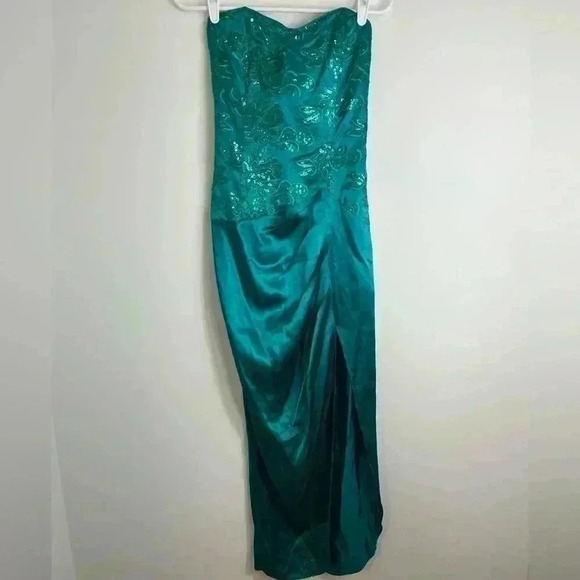 GUNNE SAX GREEN BLUE DRESS 9/10 - Picture 1 of 16